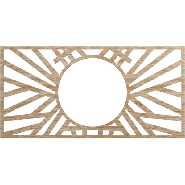Ekena Millwork Hoover Wood Fretwork Pierced Ceiling Medallion, Red Oak, 24"W x 12"H x 8 7/8"ID x 3/8"T CMWP24X12X0375HORO - main